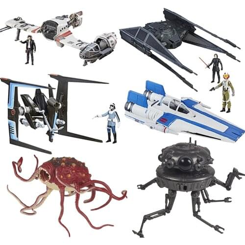 Star Wars Force Link Kylo Ren’s TIE Silencer Imperial Probe Droid & Darth Vader A-Wing Fighter Action Figure Collection Toys