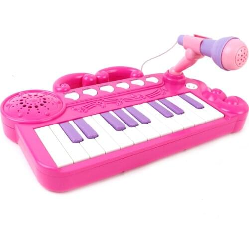 21 Keys Kids Cartoon Electronic Piano Toy Interactive Toddler Piano Keyboard Baby Piano Musical Toy with Microphone for child