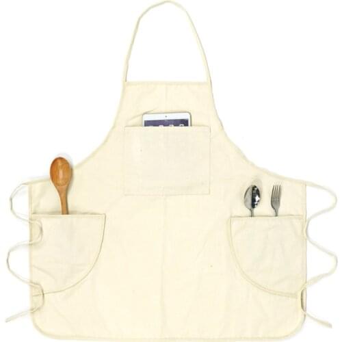 Hot Sale Popular Kitchen Apron For Chef Waiter Cafe Cooking Eco-Friendly Pure Cotton Adult Working Bib