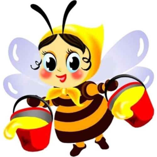 Dawasaru Lovely Beautiful Bees Car Sticker Personality Decal Laptop Truck Motorcycle Auto Accessories Decoration PVC,15cm*15cm