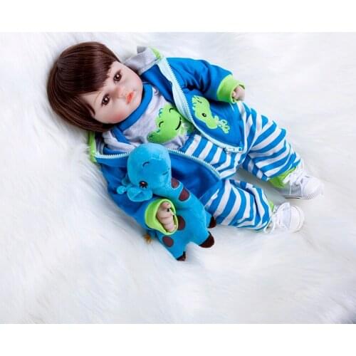 Hoomai 18 Inch Reborn Baby Doll Soft Silicon 48CM Alive Reborn Boneca Collectible Little Man For Boy Kids Playmates