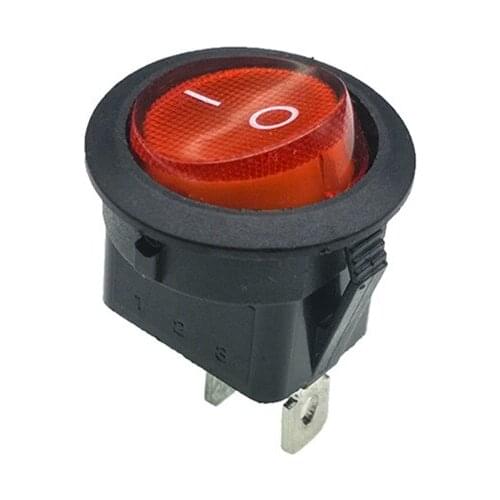 10pcs/lot KCD102 23mm Round Button SPST 2PIN Snap-in ON/OFF Position Snap Boat Rocker Switch 6A/250V Copper