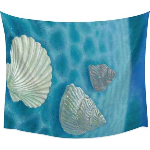 Summer Shell Conch Sea Wall Tapestry Cover Beach Towel Picnic Yoga Mat Home Decoration