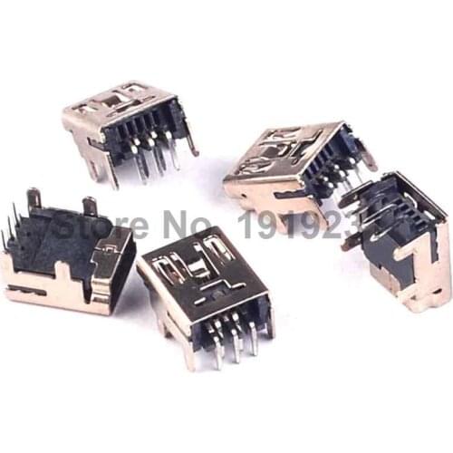 20pcs Mini connector DIP type MINI USB 5 PIN socket 90 socket