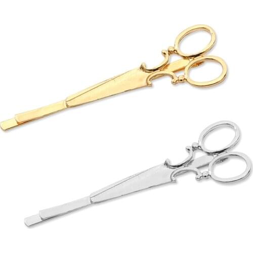 Trendy Scissors Hairpin Clip Vintage Charm For Women DIY Head Metal Wedding Hair Accessories Christmas Gift Tiara Drop Shipping