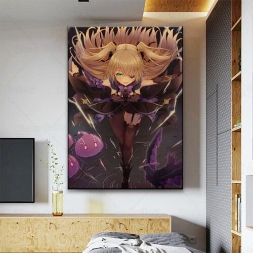 Canvas Painting Game Poster Genshin Impact Wall Decor Wall Art Anime Poster Study Bedroom Bar Cafe Bedroom Home Decor