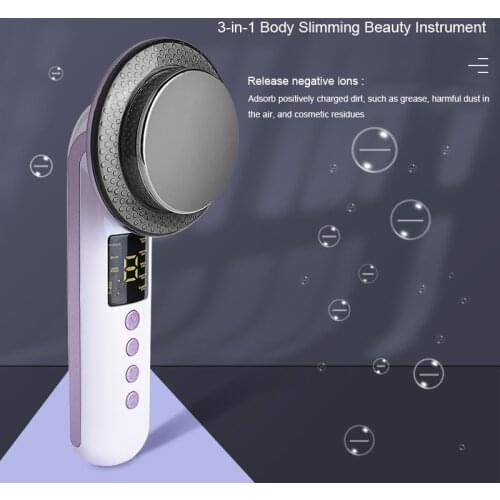 New 3 in 1 Body Slimming Instrument Handheld Micro-electric Ultrasonic Body Shaping Beauty Device EMS Introduction Instrument