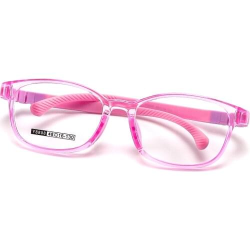 6-14 Year-old Square Solid Detachable Kids Glasses Frame Flexible TR90 Silicone Children Glasses Eyeglasses Frame Prescription