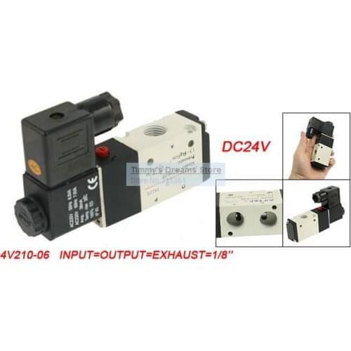 Free Shipping 1/8'' Ports 3V210-06 DC 24V 2 Positions 3 Ways Pneumatic Solenoid Valve