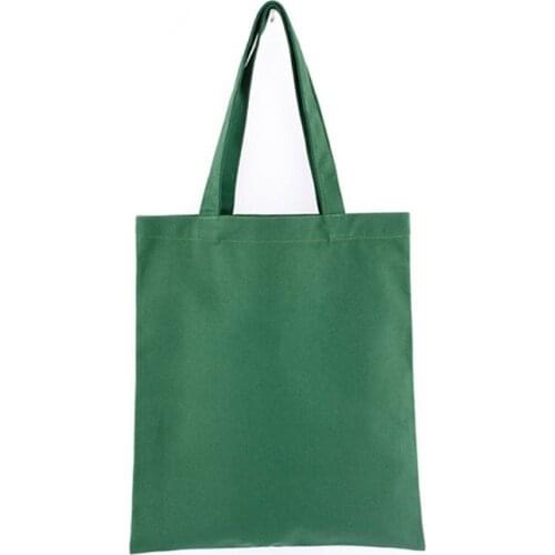Durable Canvas Blank Grocery Plain Tote Bags Shoulder Bag Reusable Shopping Bag
