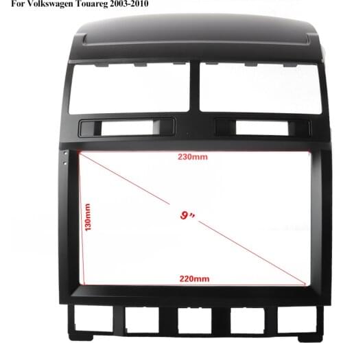 New Black ABS Plastic Trim Facia Frame For Volkswagen Touareg 2003-2010 Refit Car Android Radio Navigator DVD Mounting Dashboard