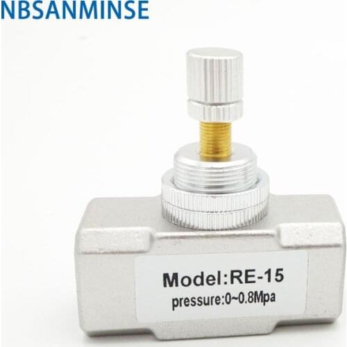RE Air Flow Valve G Thread 1/8 1/4 3/8 1/2 304 Stainless Steel Pneumatic Air Control Valve Pipe Line Valve Adjustable NBSANMINSE
