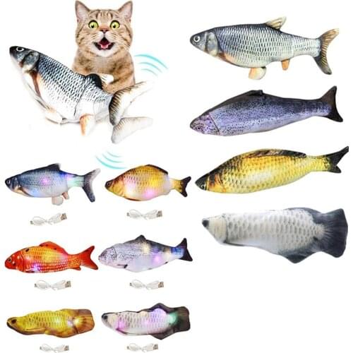 Realistic Plush Simulation Electric Doll Fish Dancing Moving Fish Funny Interactive Pets Toys USB Charging Gift Pets Chewing Toy