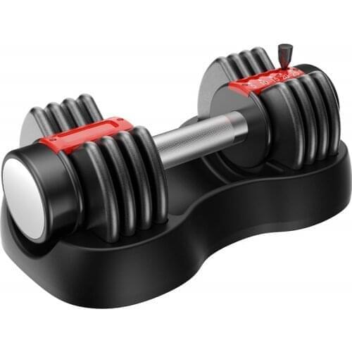 Adjustable dumbbell 25 lbs. With fast automatic adjustment and weight plate, fast automatic high-quality dumbbells for household