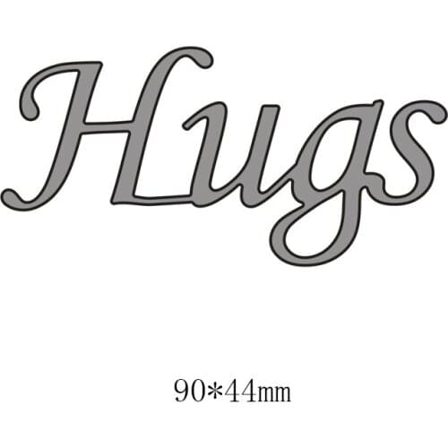 Hugs Metal Steel Cutting Dies for DIY Creative Scrapbook English Letters Cut Stamps Dies Stamps Dies Embossing Paper Craft 3pcs
