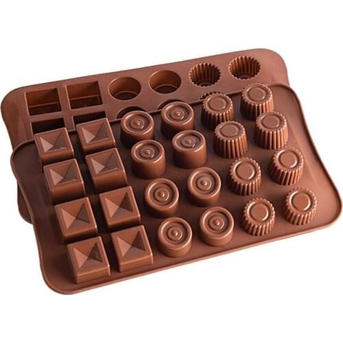 24 Cavity Silicone Chocolate Mold Cookies Cake Sugar DIY Mould Baking Soap Mold Bakeware Durable Dessert Kitchen Accessories