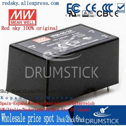 Steady MEAN WELL IRM-05 5W meanwell 3.3V1.25A 5V1A 12V0.42A 15V0.33A 24V0.23A PCB mounting style