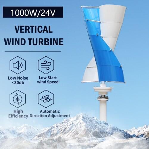 Low RPM Star 1000W Wind Vertical Turbine Generator Alternative Free Energy Windmill 12V 24V MPPT Hybrid Controller Off Inverter