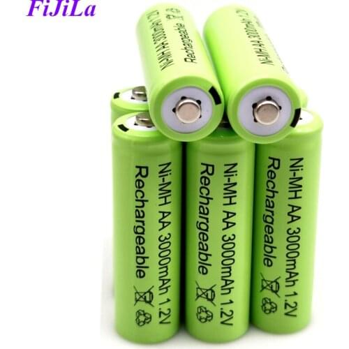 AA 1.2V 3000mAh NiMH 1.2V Rechargeable Batteries Green Battery Garden Solar Lamp LED Flashlight Lantern Lamp Torch