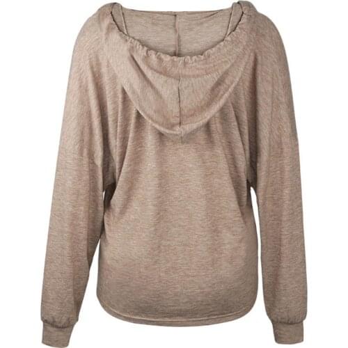 Women Blouse Loose Comfortable Fitting Plain Shirt Hooded top Designer models! New simple, versatile and comfortable autumn