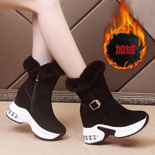 2020Women Winter Warm Rabbit Fur Sneakers Platform Snow Boots Women Ankle Boots Female Causal Shoes Ankle Boots For Women
