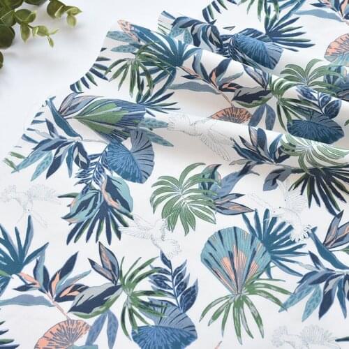 1meter Hawaiian style palm leaf Hummingbird fabric for Childrens skirt dress DIY Summer clothes bag handwork fabric art XMT
