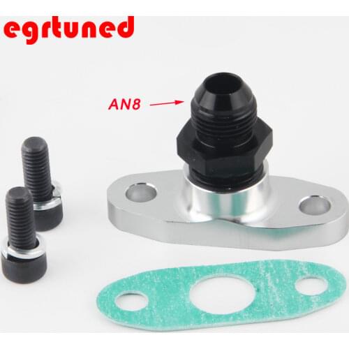 1/2 NPT Female Aluminum Oil Drain Turbo Flange T3 T4 T04 GT40 GT55 1/2NPT TO 8AN Flare Fitting