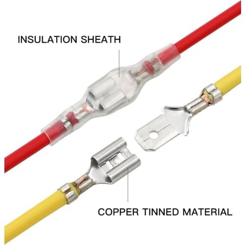 100pcs/lot 2.8/4.8/6.3 mm insert the plug spring sheathed wire cold pressed terminal copper female connector