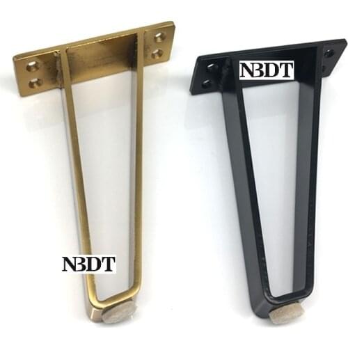 2Pcs/Lot H180mm V Design Steel Sofa Seat Couch Coffee Tea Bar Bed Cabinet Cupboard Feet Leg Gold Matte Black