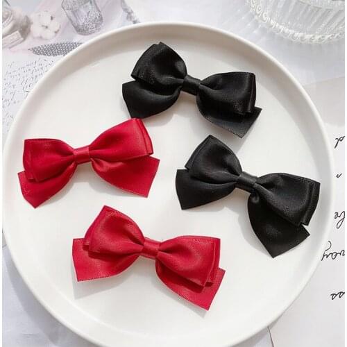 20 Pairs/lot, Back To School Hair Bow Clips , Satin Bow Hairpins Birthday Party Headwear Girl Hair Accessories