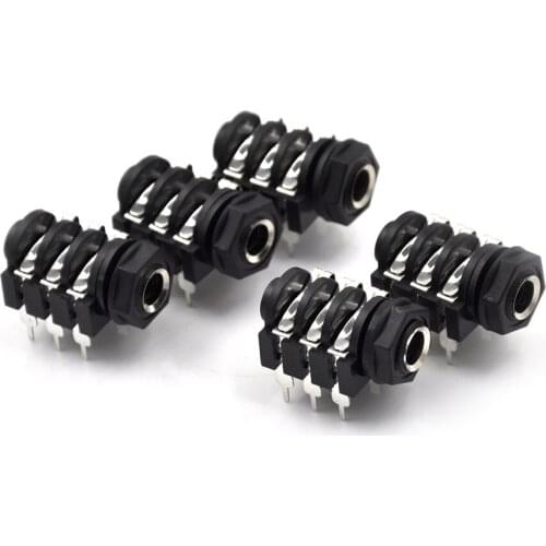 5Pcs/lot 6.35mm/6.35 Stereo Audio Microphone Female socket/Jack Connector 6P/6PIN Wholesale