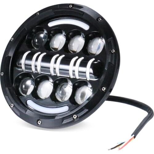 7 Inch Motorcycle LED Headlight Running Light Universal 12V High /Low beam Head Lamp Cafe Racer Old School Touring Custom