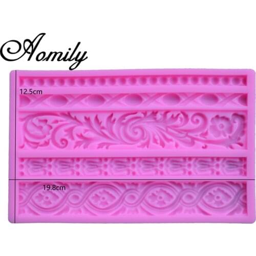 Aomily 5 In 1 Euporean Pattern Silicone Mold Cake Molds Pastry Chocolate Mold Cake Border Decorating Mold Kitchen Baking Tools