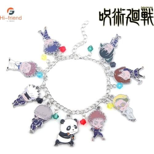 Jujutsu Kaisen Bracelet Itadori Yuji Fushiguro Megumi Gojo Satoru Panda Lovely Cartoon Characters Bracelet Birthday Gift Kid Toy