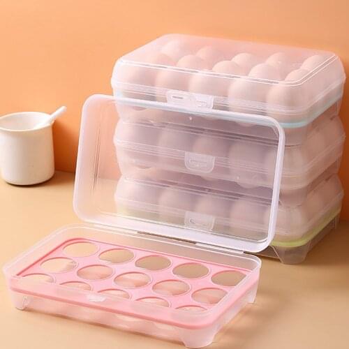 Household Fresh Keeping Box Portable Storage Box for Refrigerator Eggs Tray Case Container Kitchen Storage Clear Food Organizer