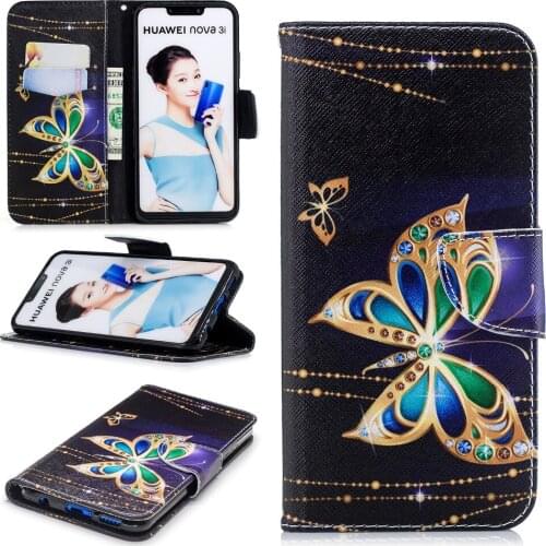 Stand Flip Case For Huawei Nova 3i/P Smart Plus Case Cover For fundas Huawei P20 Pro Lite Y5 Y6 Y9 2018 P Smart Case Hoesjes