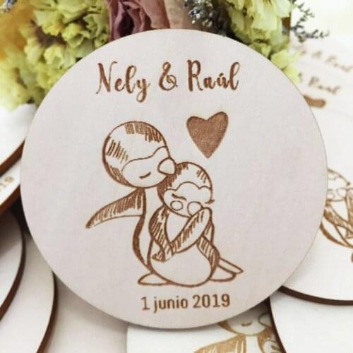 Wooden Saved the Date, Wedding birthday baby bridal shower party favors gifts Customized save the date magnet