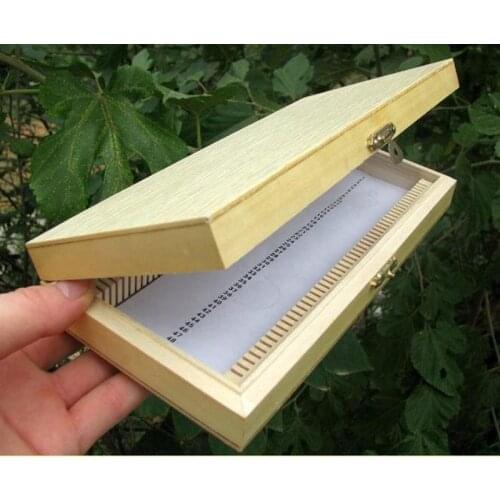 Wooden Microscope Slides Box 50pcs Biological Pathological Slides Storage Box Portable Rectangle Holder Case