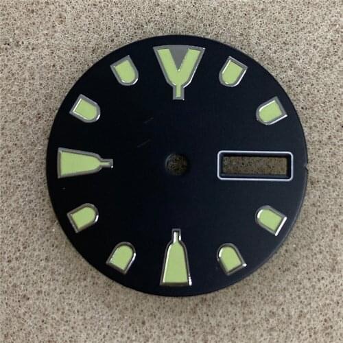 For NH36A Movement Green Luminous 28.5MM Watch Dial for SKX007/009 Modified SBBN033/SBDX017 Movement Accessories