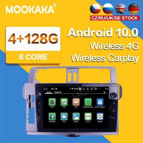 For TOYOTA PRADO 2014-2015 Car Radio Player Android 10 PX6 4G 128GB GPS Navigation Multimedia Player Radio Head Unit IPS Freemap