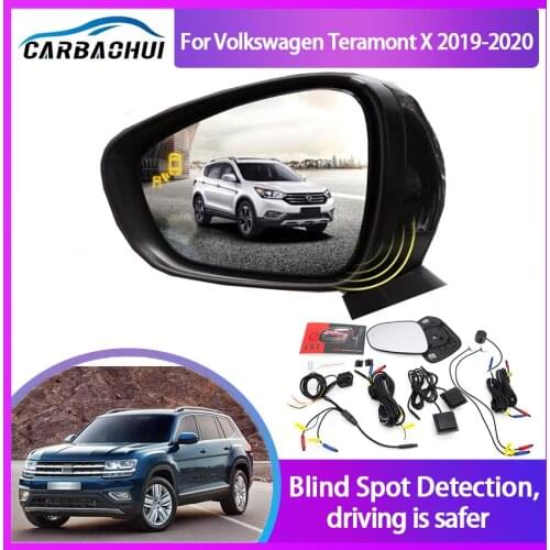 For Volkswagen Teramont X 2019-2020 BSA BSM BSD Blind Spot Monitoring System 24GHZ Millimeter Waves Mirror LED Light Warning