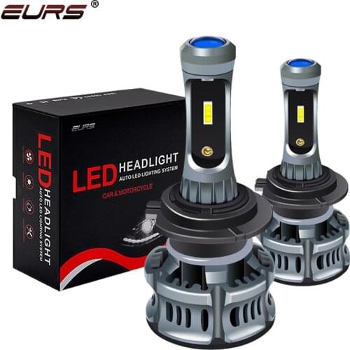 EURS 2pcs H7 LED car headlight bulbs led H11 9005 9006 lamp blue devil eye XT7 60w 7200lm 6500K 8000K H4 Auto Led Fog Light