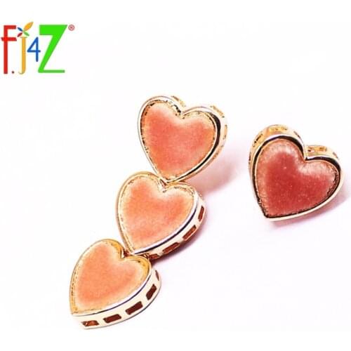 F.J4Z New Hot Fashion Designer Plush Top Mix-matched Heart Stud Earrings for womem Brincos Bijoux