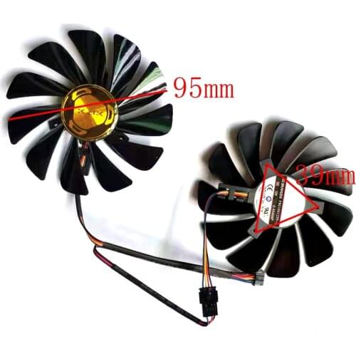 FDC10U12S9-C 2pcs/lot 95mm 4pin for XFX RX5700 XT 8GB graphics card fan