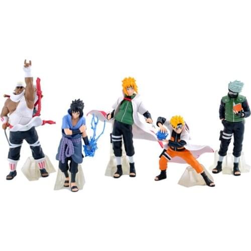 5Pcs/Set Naruto Anime Figure Uzumaki Naruto Figure Uchiha Sasuke Hatake Kakashi Haruno Sakura Action Figma Doll