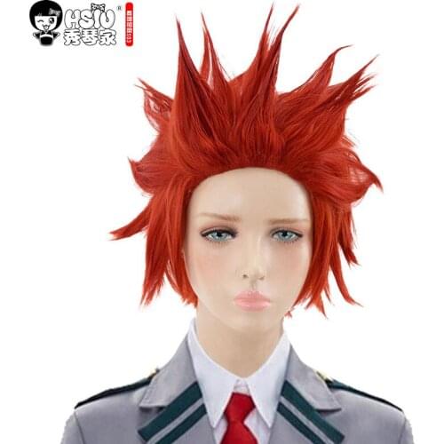 HSIU High quality My Hero Academy/Academia Eijiro Kirishima Cosplay Wig Costume Halloween Costumes Play Wigs Hair free shipping