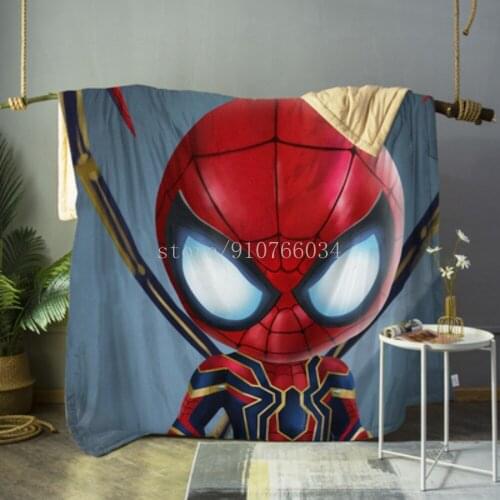 Boys Cartoon Summer Cool Quilt the Avengers Conditioner by Spiderman Student Dormitory Lunch Break Small Thin Quilt Double