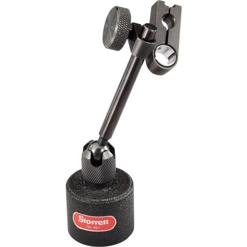 Starrett 661 inch/metric Mini Magnetic Indicator Holder with 3/8" Stem or STD Dovetails, 1.180" Base Diameter x 1" Base Height