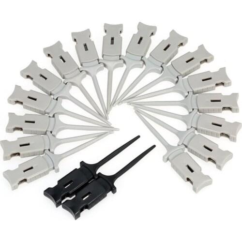 18pcs Mini Test Hook HT321 Double Gripper Square Output Pins For Oscilloscope E7072