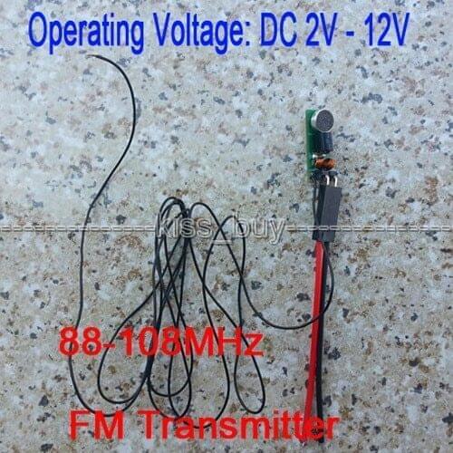 FM Transmitter Module 88-108MHz Wireless broadcast radio Microphone Dictagraph Interceptor high sensitivity radio